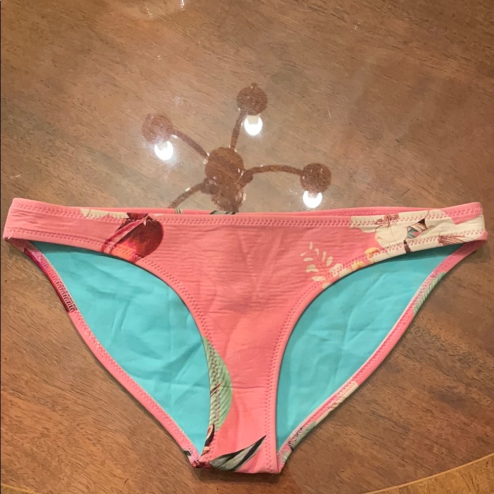 Pink floral triangl swim bottoms